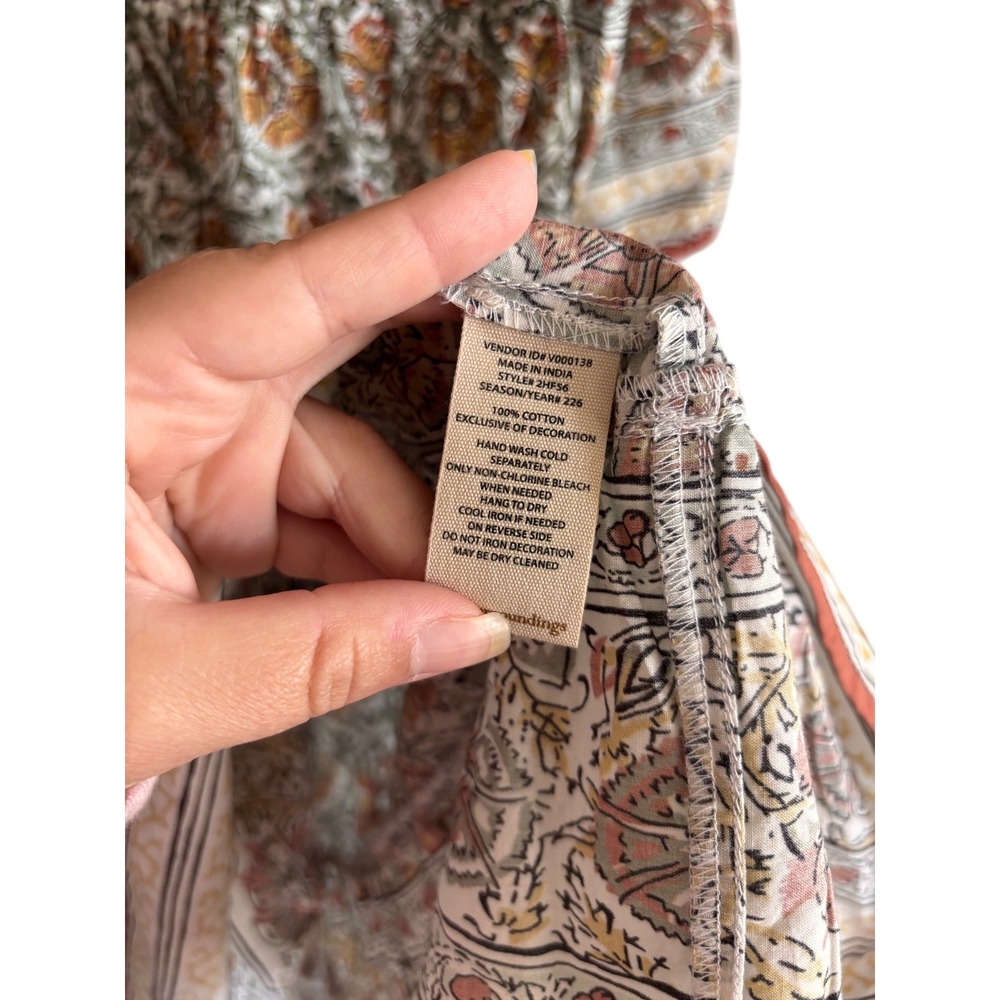 Soft Surroundings Floral Cotton Tunic Dress PXL Petite XL Boho Block Print New - Picture 7 of 8